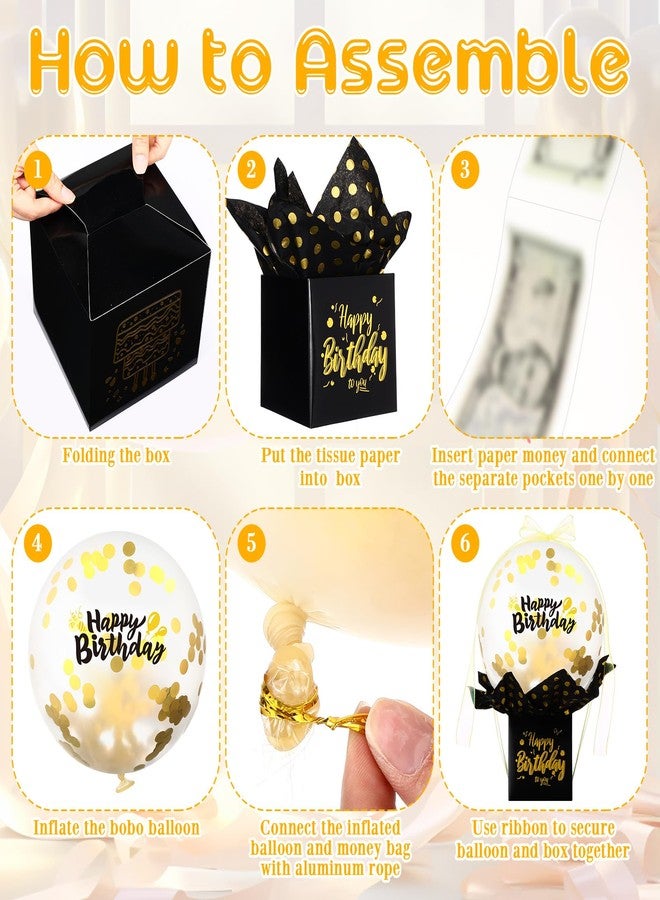 Affrolling Birthday Money Box for Cash Gift Pull Money Balloon Box Funny Pull Surprise Kit Gift Balloon Holder Birthday Surprise Gifts for Women Men Friend Girlfriend Family - Image 4